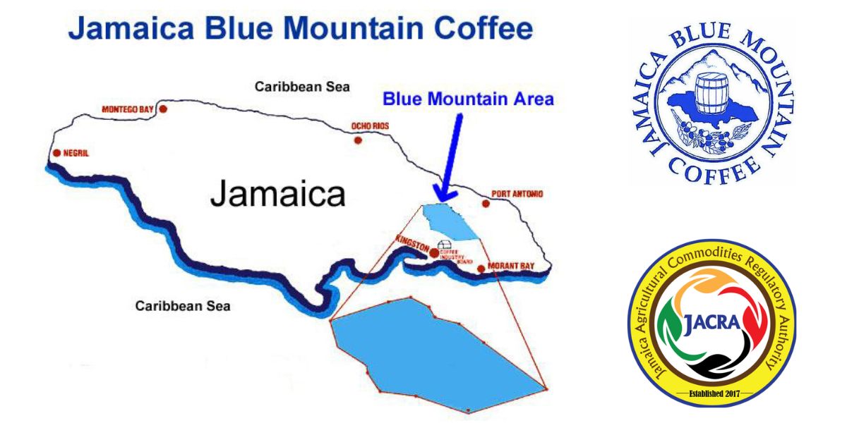 Harta Areal Jamaica Blue Mountain